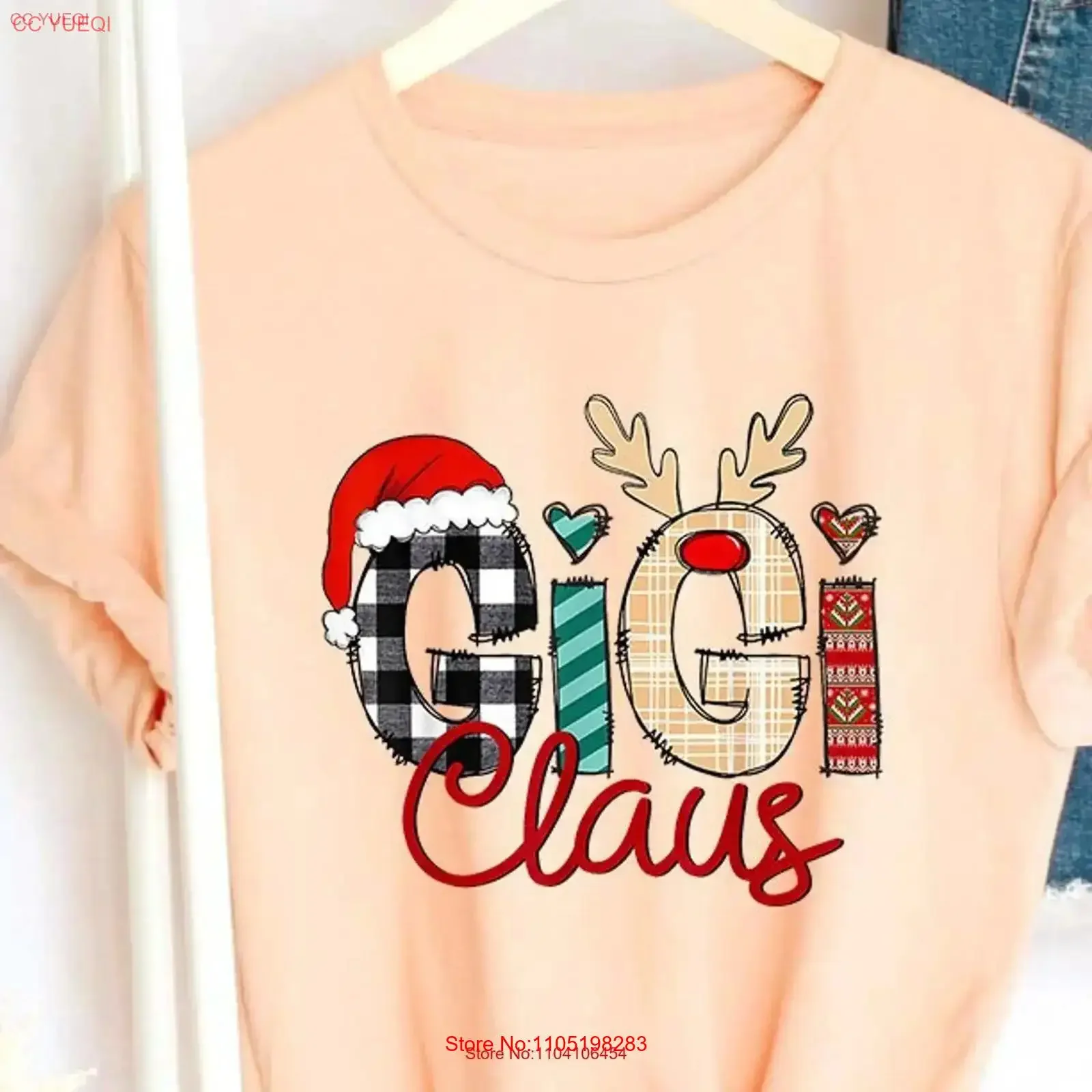 عيد الميلاد جيجي كلوز تي شيرت عرق مضحك حفلة عيد الميلاد قميص خمر غسلها قليلا الشارع الشهير للجنسين موضة أوم مريحة