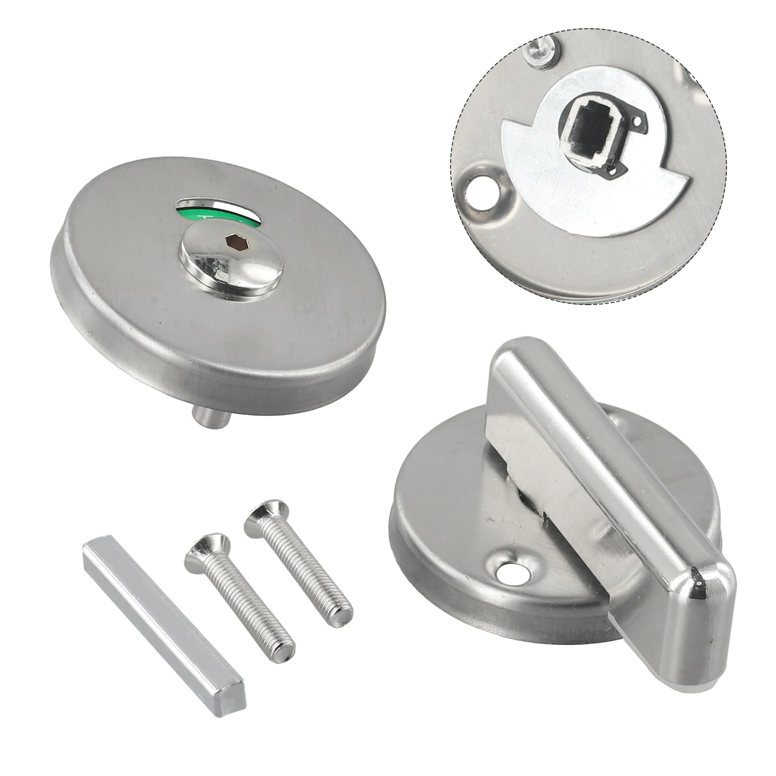 Vacant Engaged Indicator Lock for Toilets Stainless Steel Privacy Door Lock for Airports Hospitals and Offices