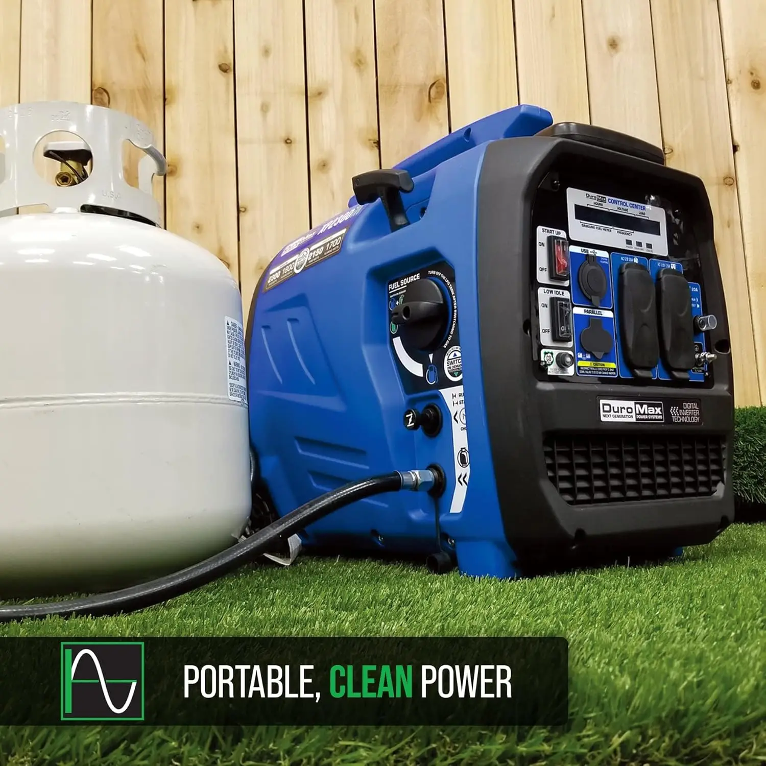 XMSJ.2300-Watt 80cc Dual Fuel Digital Inverter Hybrid Portable Generator، أزرق