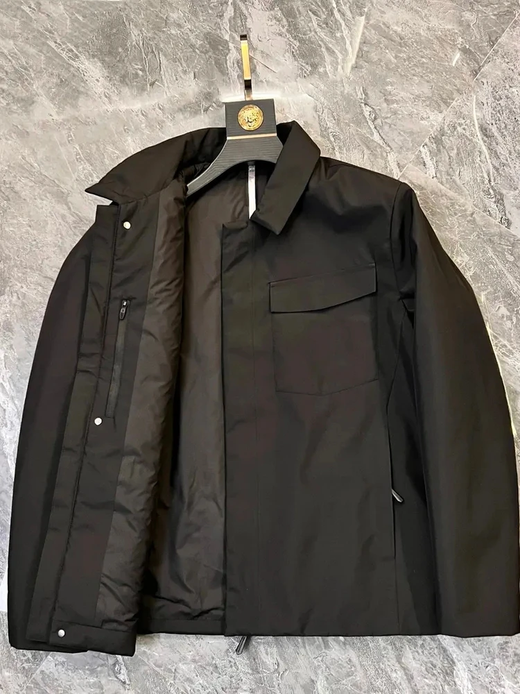 

Faionable Sli Men's Jaet Collared Outerwear Autumn Winter New Arrival Cool Versatile Stand Fit Urban Sle Long Sl...