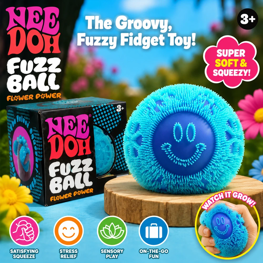 

Nee Doh Fuzz Ball Wonder Waves Sensory Squeeze Toy Textured Stress Relief Fidget Ball for Adults Kids