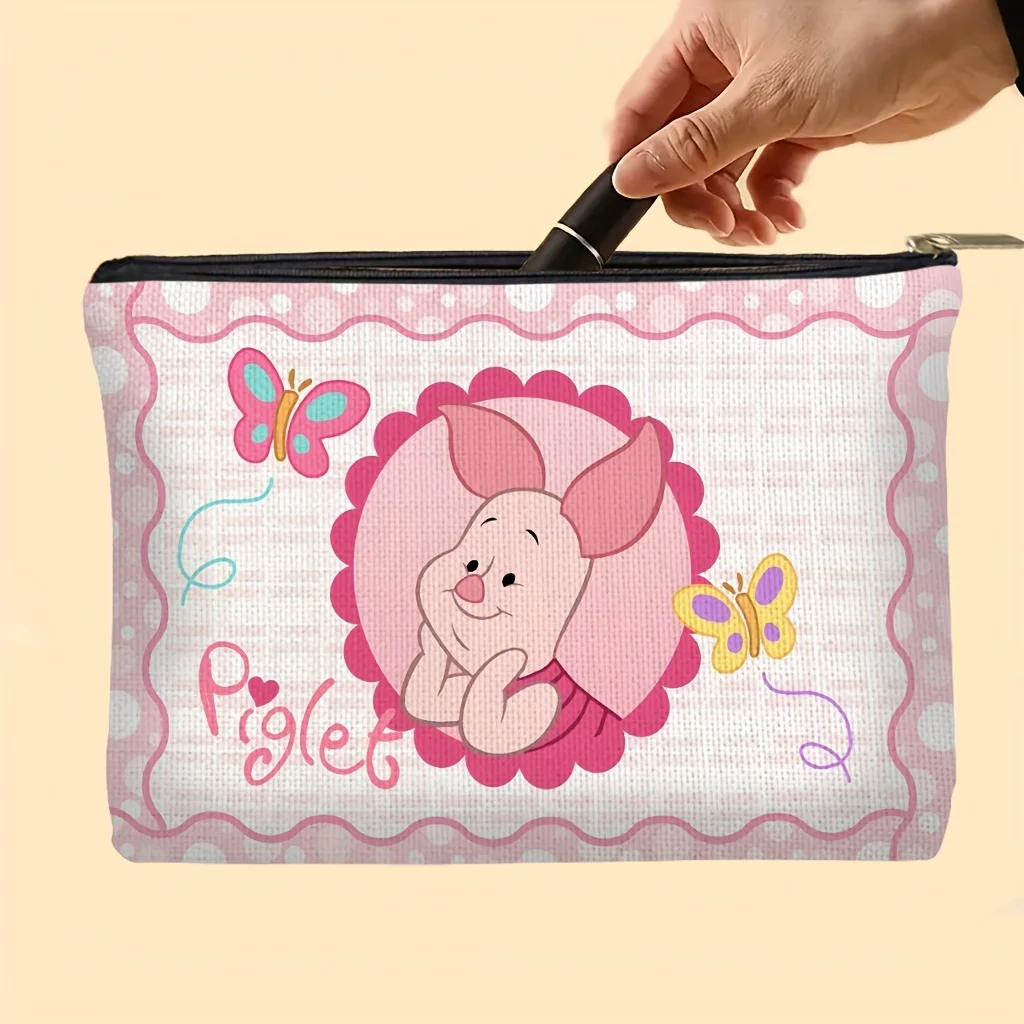 디즈니 피글렛과 제시에서 영감을 받은 메이크업 가방 - 여성용 귀엽고 다용도로 활용 가능한 지퍼백, 보석 보관 가방, 완벽한 여행용 지퍼 오거나이저 - 재미있는 생일 선물