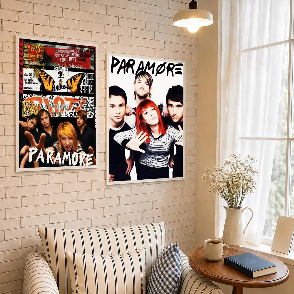 Band P-Paramore Poster PP Self-Adhesive Waterproof Wall Decor for Bedroom,Living Room,Dorm,Bar Aesthetic Decor Gift