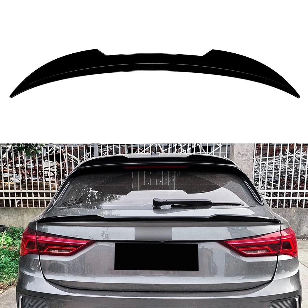 Rear Middle Spoiler Wing For Audi Q3 F3 Sportback 2019 2020 2021 2022 2023 2024 ABS Rear Trunk Lip Spoiler Trim