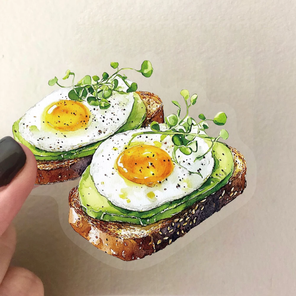 50pcs Baking Theme Stickers Bread Dessert Doodle Transparent Waterproof Cell Phone Laptop Cup Luggage Decoration Stickers