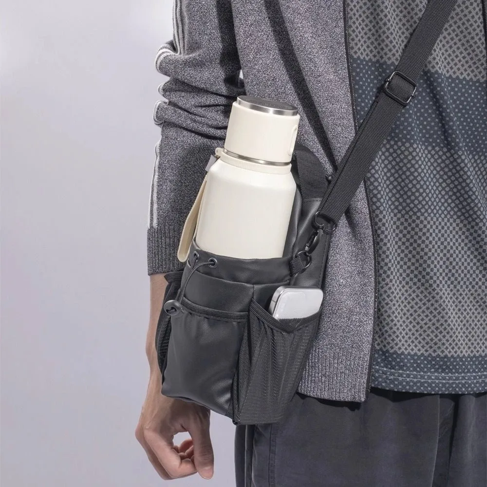 

Magnetic Water Bottle Sling Bag Large Capacity Pull Cord Gym Bottle Bag Portable Convenience Crossbody Sports Bag Fitness