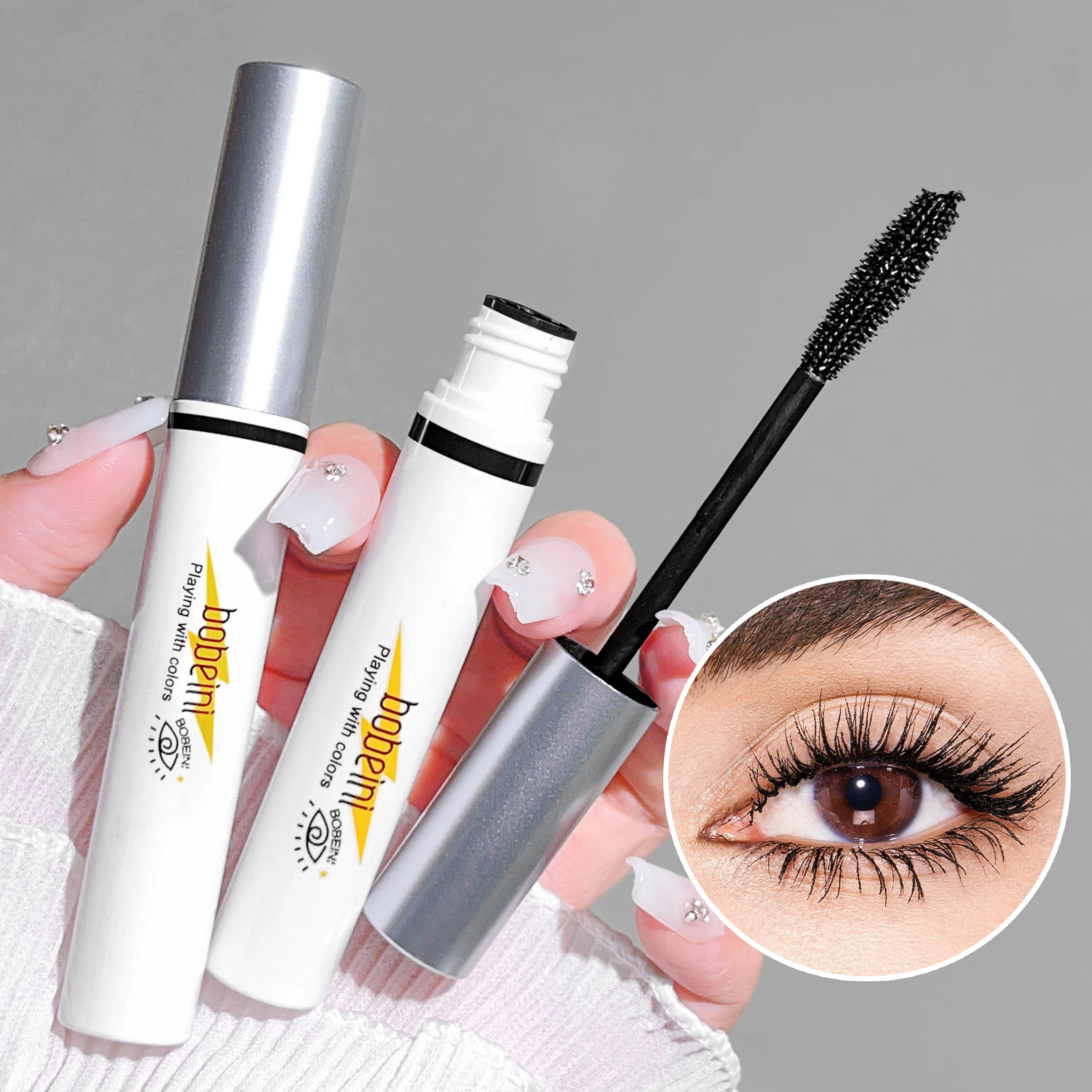 Color mascara is slim, long, curled, ultra-long, styling, non-smudging, long-lasting, waterproof, sweat-proof, fine brush head