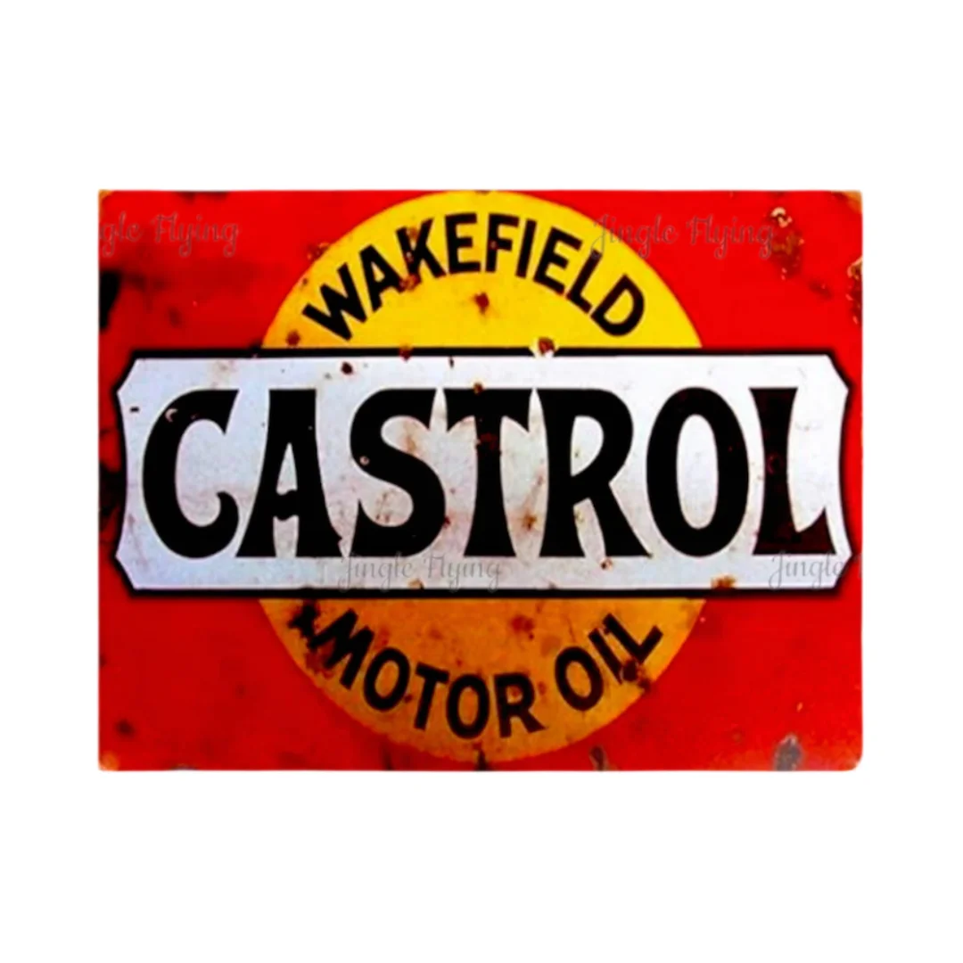 Design Sss Castrol Motor Oils Gas Oil Car Tin Metal Wall Art Signs Keep Your Engine Running Thick Tinplate Print Poster Wall