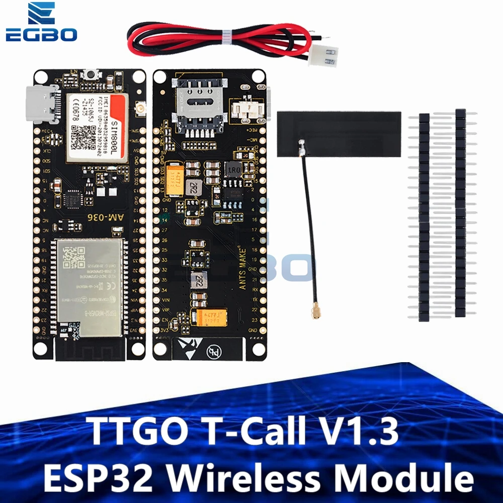 TTGO T-Call V1.3 ESP32 وحدة لاسلكية هوائي SIM بطاقة SIM وحدة SIM800L وهوائي GSM/GPRS لاردوينو