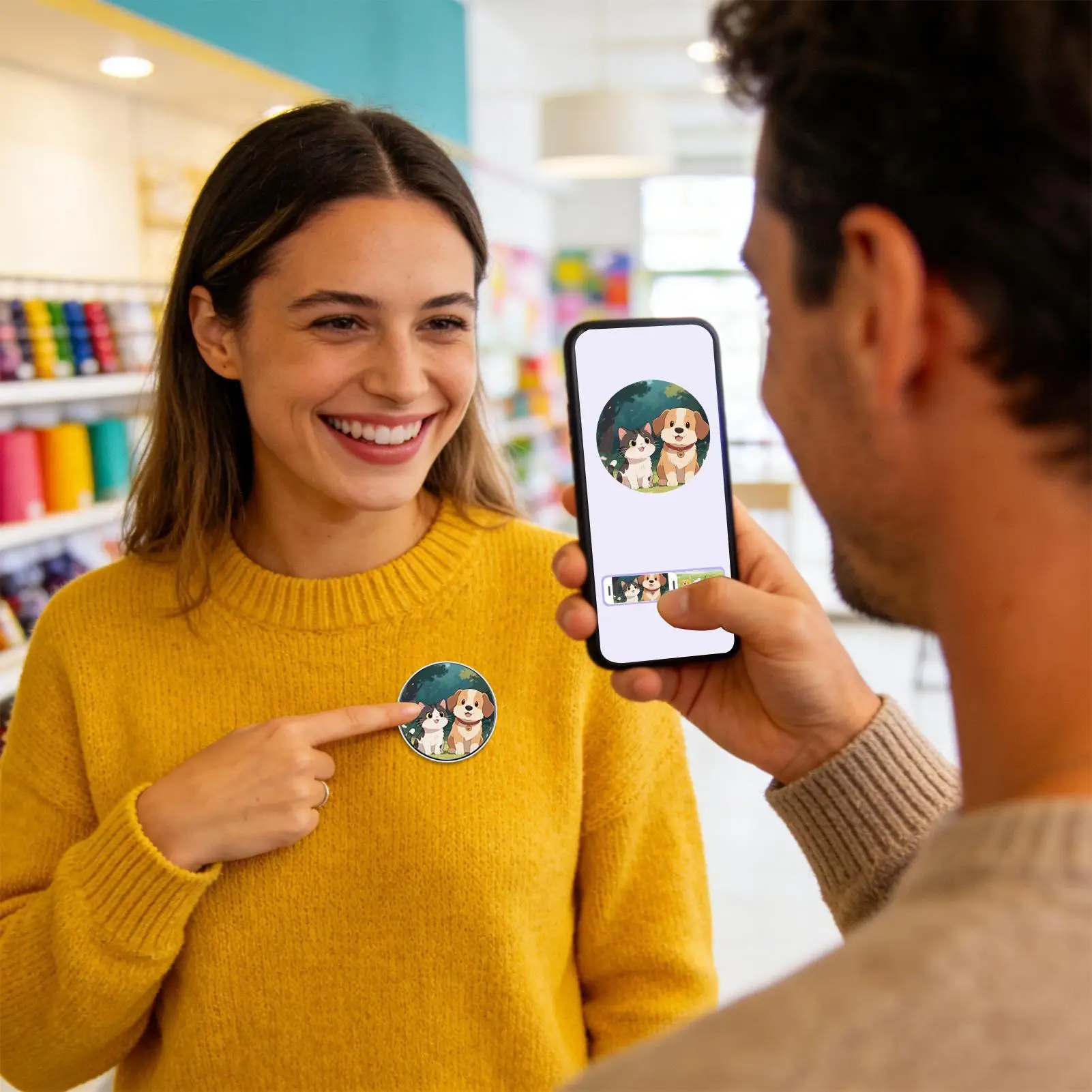 Dynamic Electronic Badge Touch Display Screen Brooch Playback Touchscreen Electronic Pins For Clothes Video Photo Display