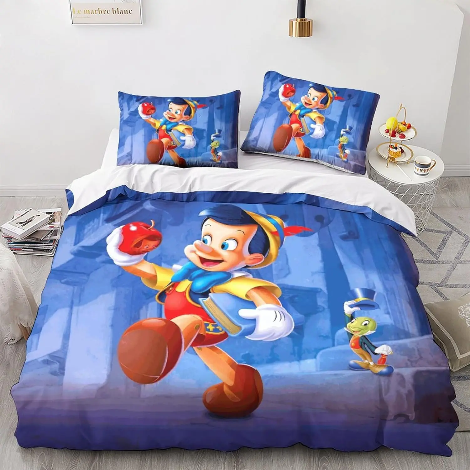 Pinocchio Bedding Sets cartoon children Quilt Cover With Pillowcase Bedclothes Bed Linen For Boy girl Children\'s Gift