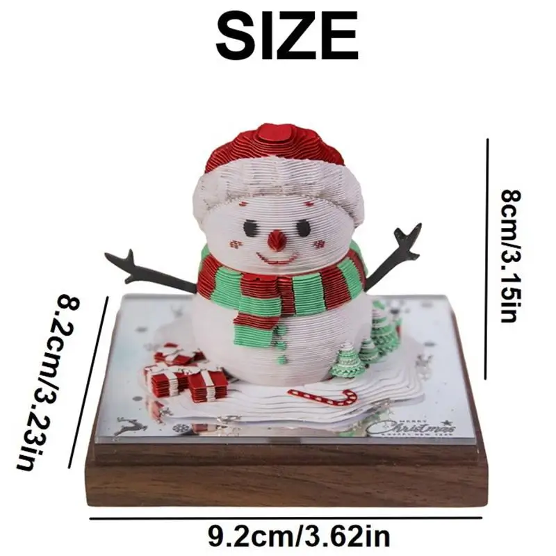 Zeitkalender 2027 Tischkalender 3D Abreißkalender Papierschnitzkunst Notizblock Weihnachts-Tischdekoration – Detail 9