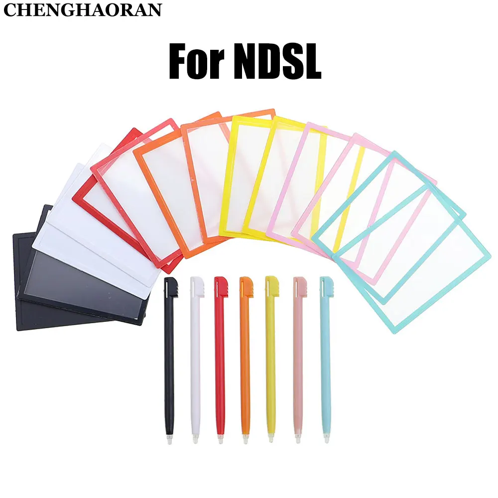 

1Set Upper LCD Screen Lens + Lower Frame Plastic Cover+Stylus Pen Replacement For DS Lite For NDSL Game Console