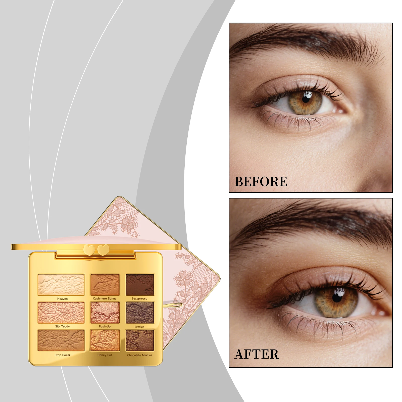 Paleta de Sombras de Ojos de 9 Colores, Mate, Brillante, con Glitter, Altamente Pigmentada, Resistente al Agua, Tonos Tierra, Maquillaje Natural Nude, Cosmético Nuevo