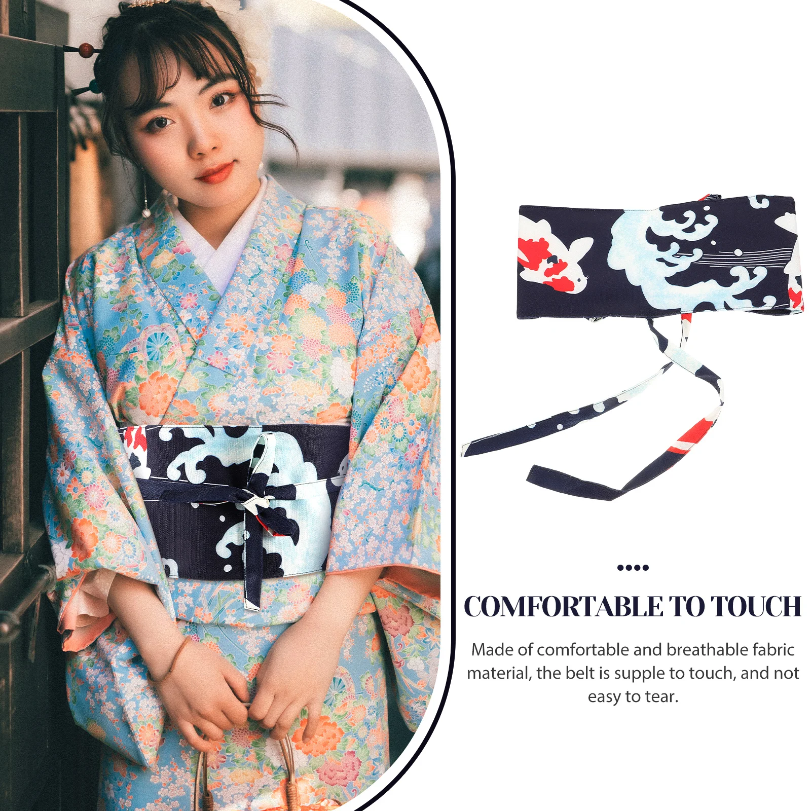 كيمونوس حزام الخصر واسعة خمر النمط الياباني قابل للتعديل التفاف ل يوكاتا رداء النساء الملابس ديكور لينة شرابة التعادل #6
