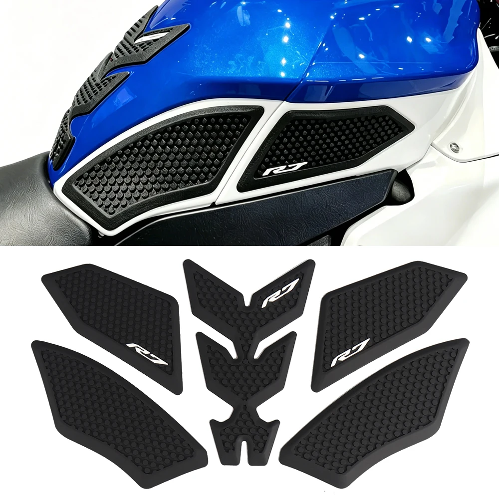 Für Yamaha YZF R7 YZFR7 2026 Motorrad Seiten-Tankpad Tankpads Schutzaufkleber Dekor Gas-Kniegriff Traktionsaufkleber R7 Tankpad
