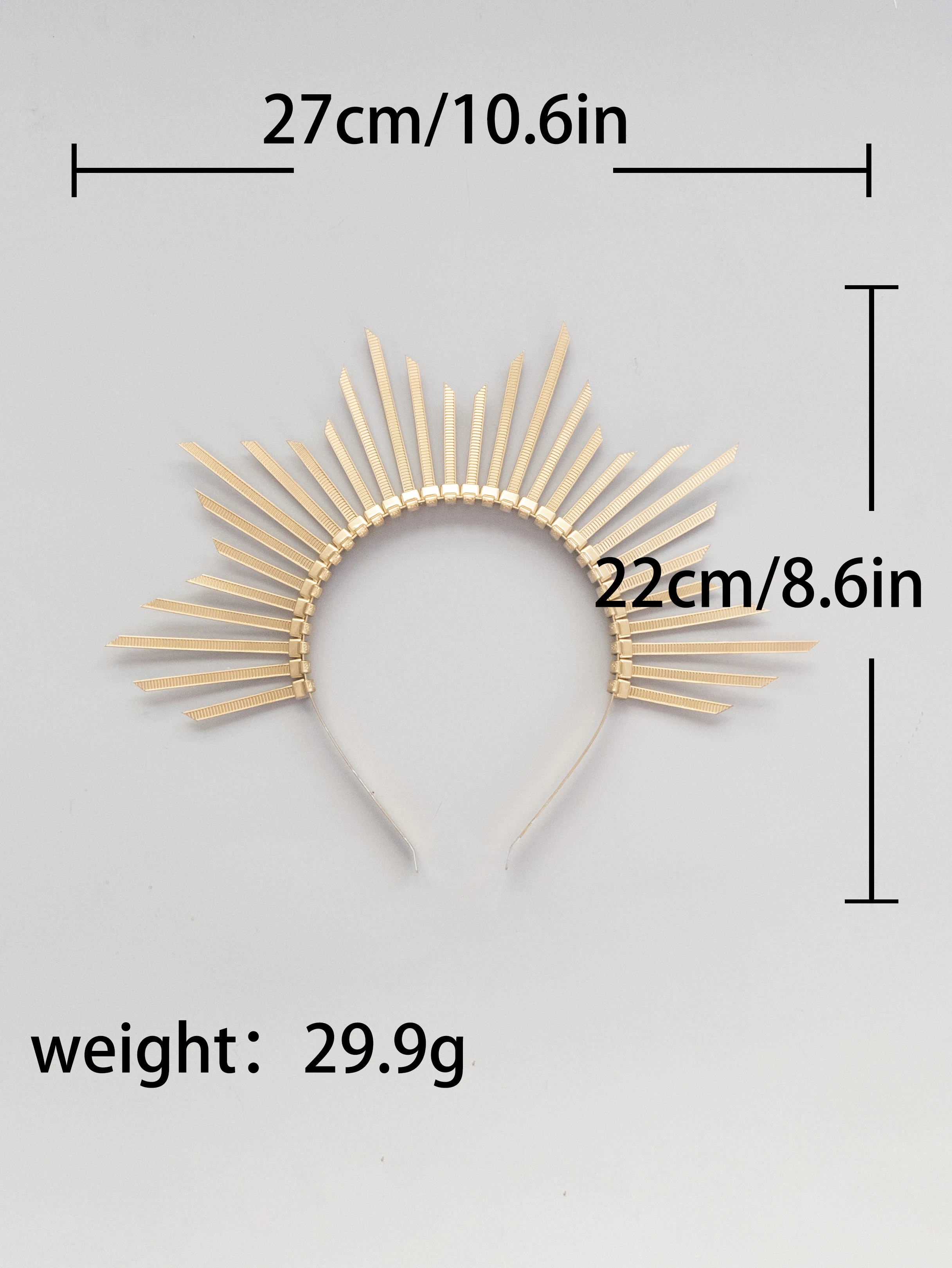 1pc Gold Halo Krone, Halo Stirnband, Hochzeits krone, Braut Kopfschmuck Haarschmuck, Goldkrone, Halloween, der Tag der Toten