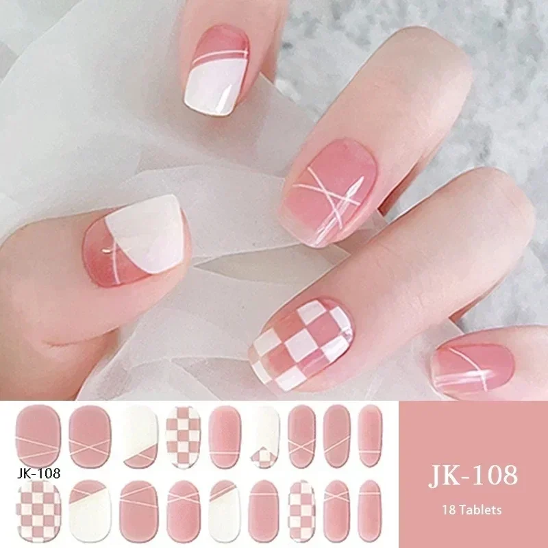 Calcomanías de esmalte de Gel adhesivo de larga duración para belleza de uñas para mujer, decoraciones artísticas para manicura, pegatina de Gel para uñas, lámpara UV curada