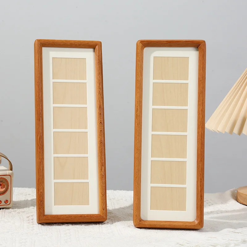 Solid Wood Picture Frame Display Stand for DIY 6-Grid Couple Wedding Photos High-grade Bocote Photo Frame Home Decor