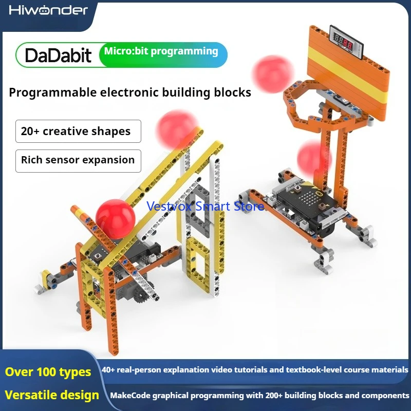 Micro:bit Children's Programmable Electronic Building Block Kit, DaDabit Assembly DIY Maker Education Robot