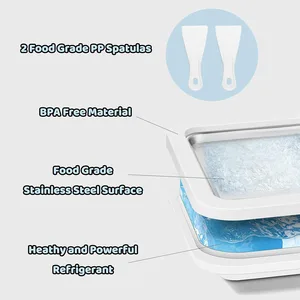 Mini -Eiscrememaker mit 2 Spatel, Hand, Schwetendspot, Rollpfanne, Gefrierkit, Geburtstagsgeschenk für Kinder, Heimteil 8 Hauptverkäufe Gefrierschrank für Eiscreme - №2