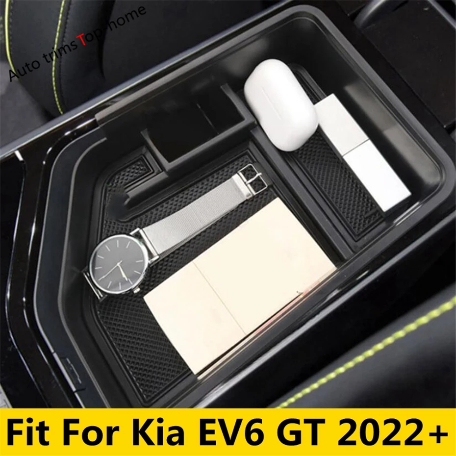 

Left Hand Drive Auto Armrest Box Storage Central Control Container Organizer Cover For Kia EV6 GT 2022 2023 2024 Car Accessories