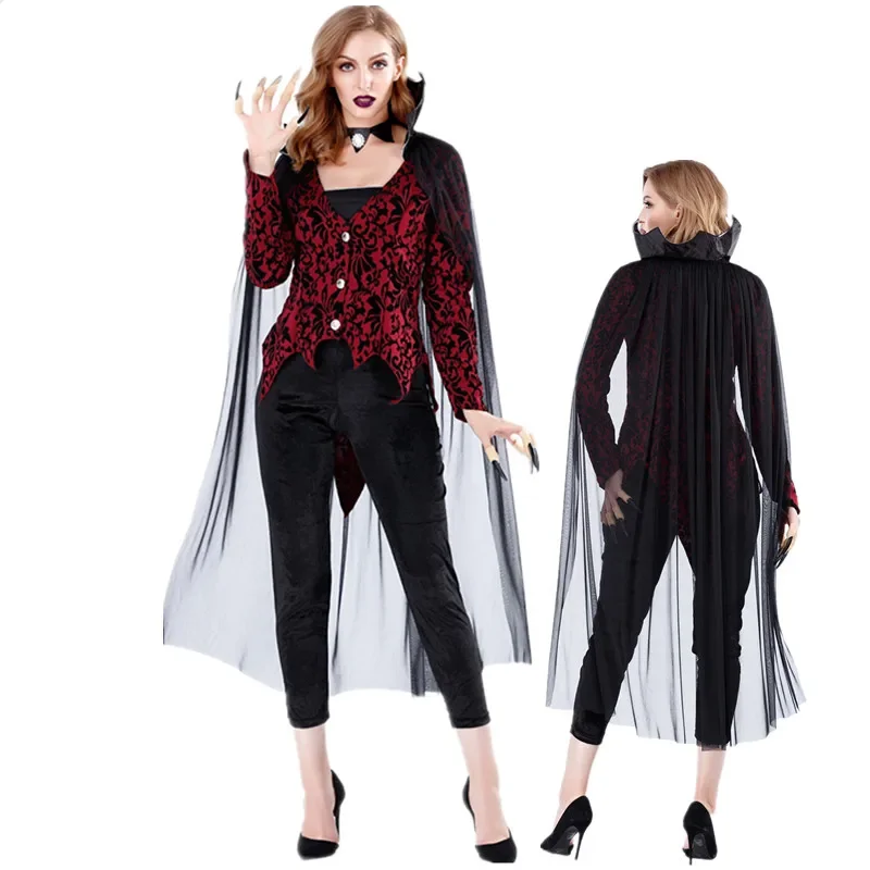 

Halloween Vampire Costume Cosplay Masquerade Party Adult Earl Devil Queen Dress Halloween Costume