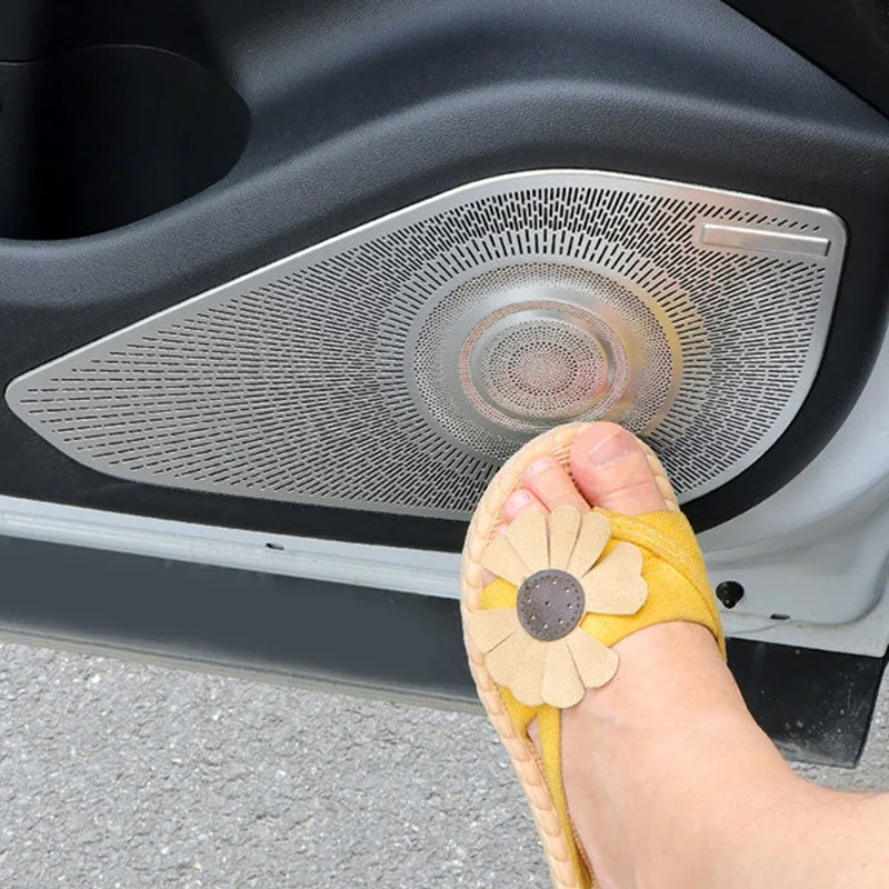Afbeelding 4: Roestvrij Car Audio Trim Cover Binnendeur Speaker Stereo Sound Frame Voor Hyundai Tucson NX4 2021 2022 2023 2024 accessoires