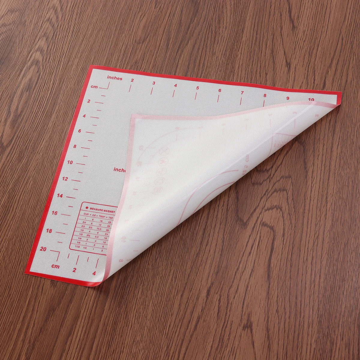 

Non-Stick Silicone Baking Mat 26X29Cm Heat Resistant Pastry Dough Rolling Sheet Measurement Guide Oven Microwave Cookie Pie Red
