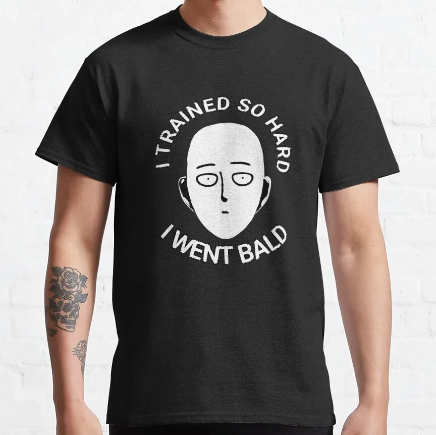 I went bald A Hero For Fun Saitama Gift T-shirt for Anime lover 0215 One Punch Man Manga Graphic Clothes All Size Tops S-6XL