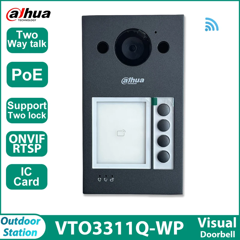 Dahua Multi-language VTO3311Q-WP PoE IP Villa Doorbell Video intercom Door Phone Suport two-way talk IC P2P Cloud Door Station