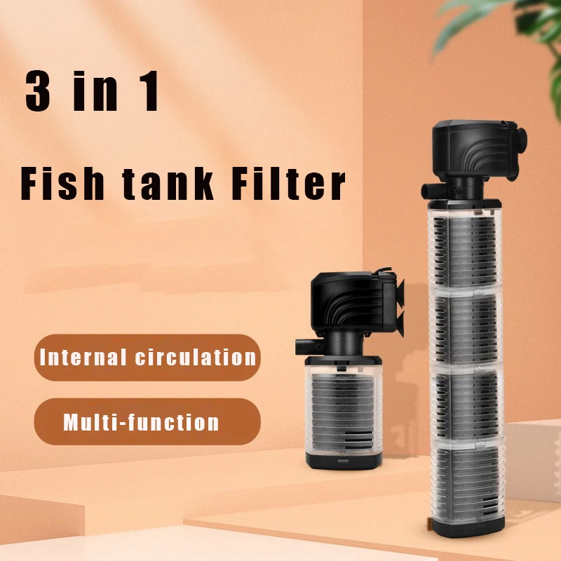 Fish Tank Built-in Water Filter Circulating Pump Fecal Separation Collector 3 in1 Oxygenation Pump Aquarium Quiet Pumping 220V