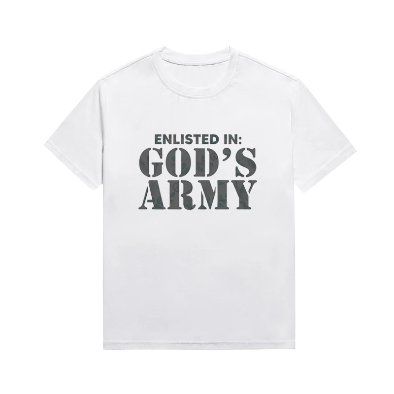 Enlisted In God's Army Slogan Tee Summer Fashion Unisex T-shirt Custom Top Christian Tees