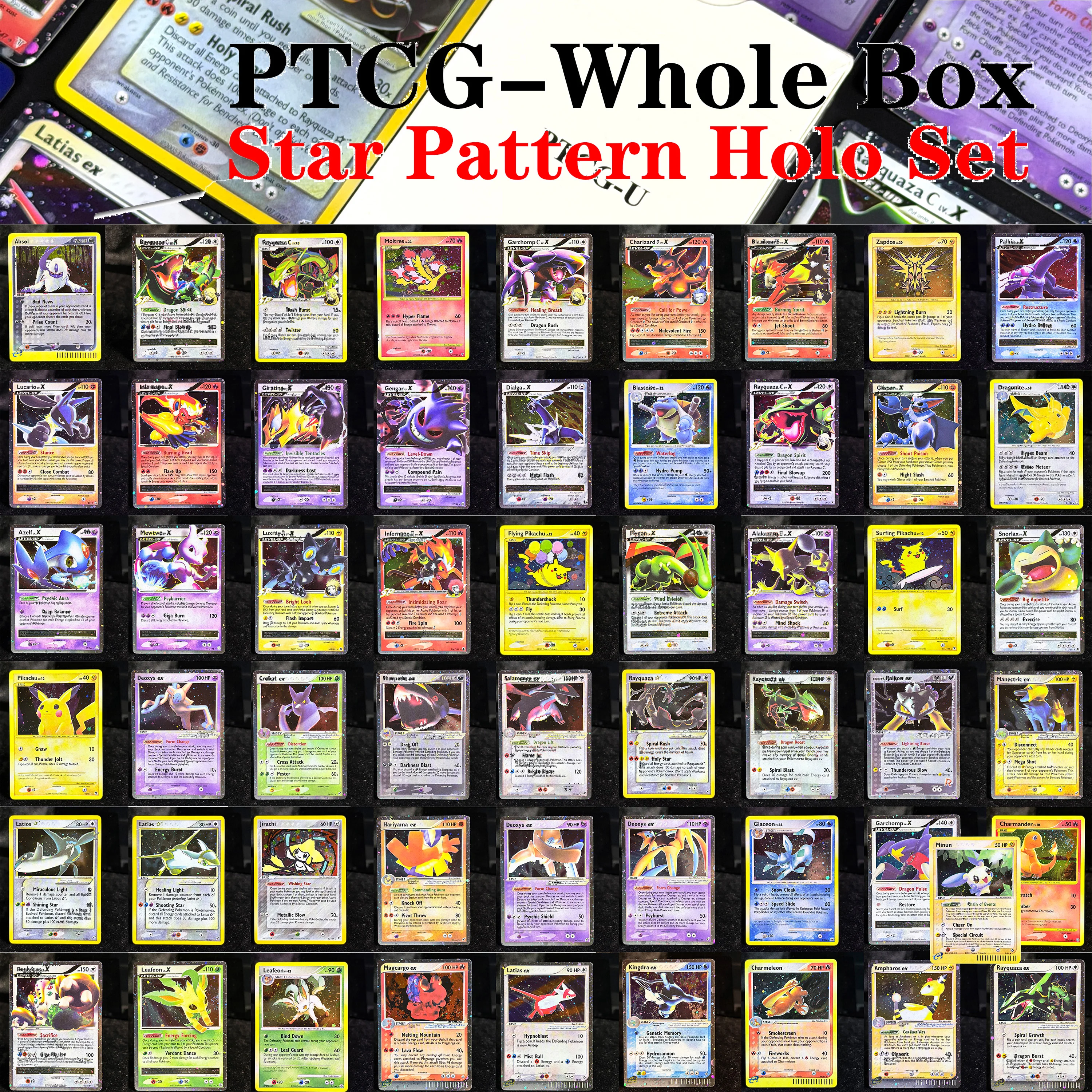

PTCG Pocket Whole Box Holofoil Cards Set DP Vintage LV.X & Gold Star Holo Set Legendary Collection Proxy