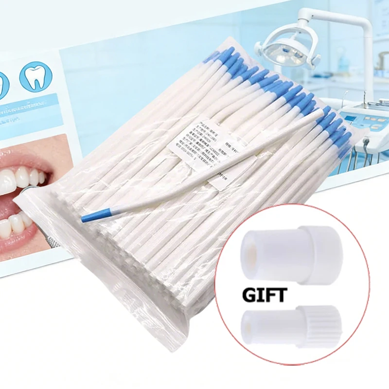 

100pcs Dental Clinic Disposable Surgical Suction Tips Saliva Ejector Laboratory Clinic Suction Tube Long Slim Type