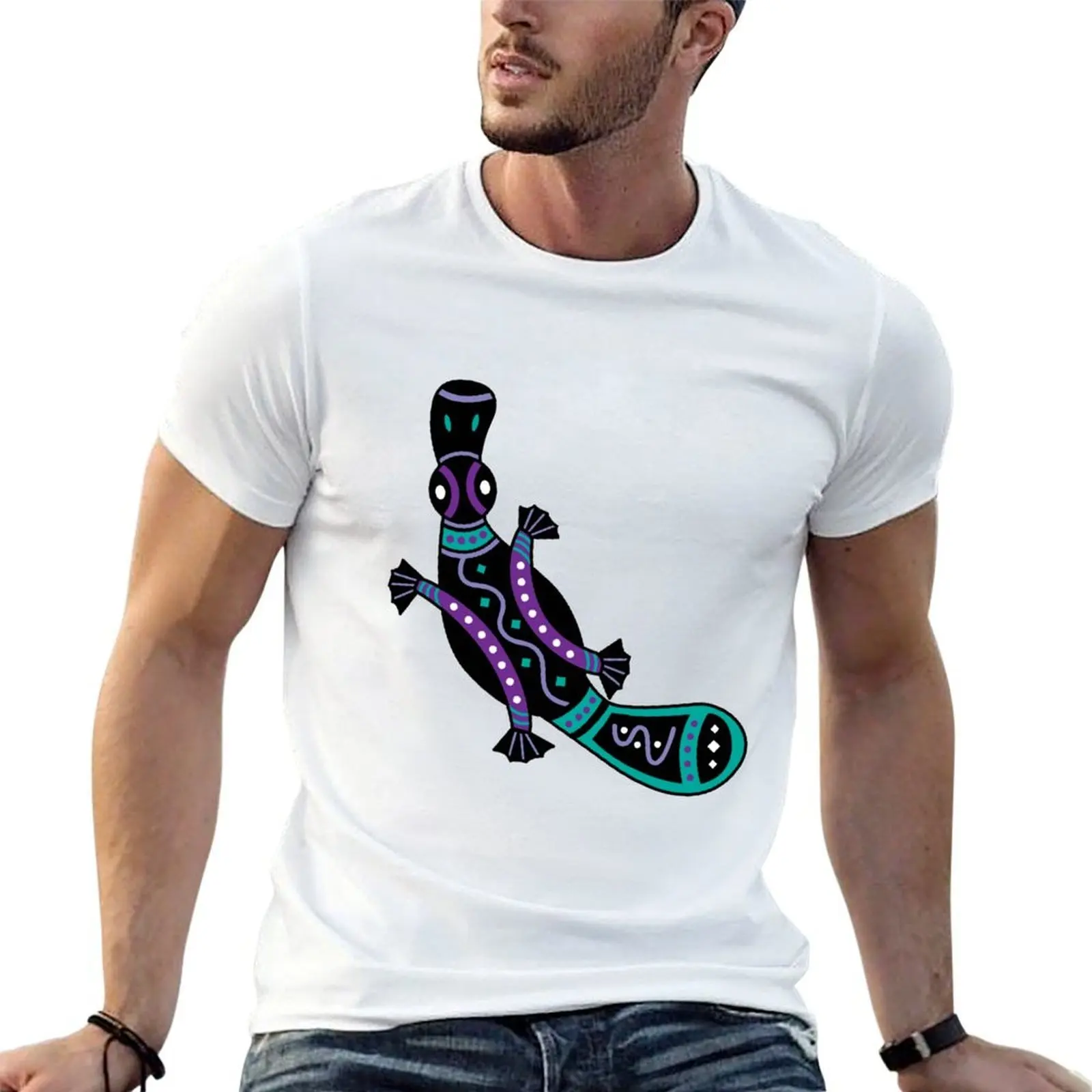 Aboriginal Platypus T-Shirt t shirt man designer t shirt men 100% cotton luxury brand mens graphic t shirts T-shirt