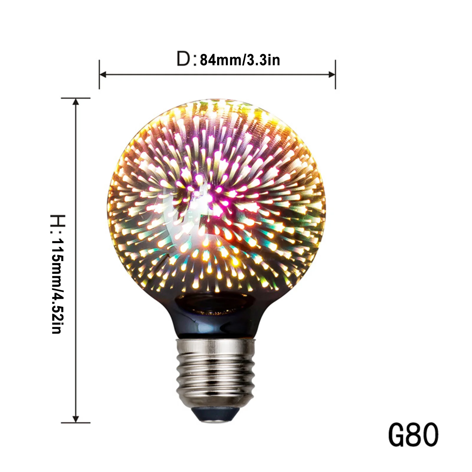 3D ตกแต่ง Edison หลอดไฟ E27 5W Vintage หลอดไฟ85-265V คริสต์มาสดอกไม้ไฟโคมไฟวันหยุด Night Light novelty G80 G95 ST64