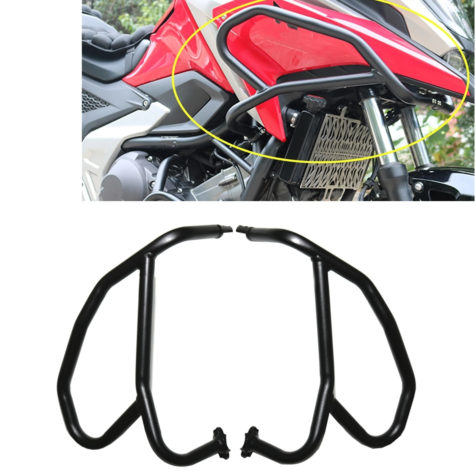 

For Honda NC750X 2021-2023 Motorbike Engine Bumpers Upper Guard Crash Bar Protector