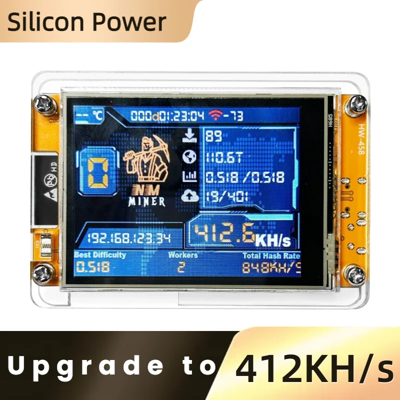 Lucky Miner Bitcoin Solo หวย NMMiner NerdMiner V2 Hashrate 412KH/s ESP32 2.8 นิ้วสมาร์ทจอแสดงผล Crypto ESP32-2432S028R DROOM