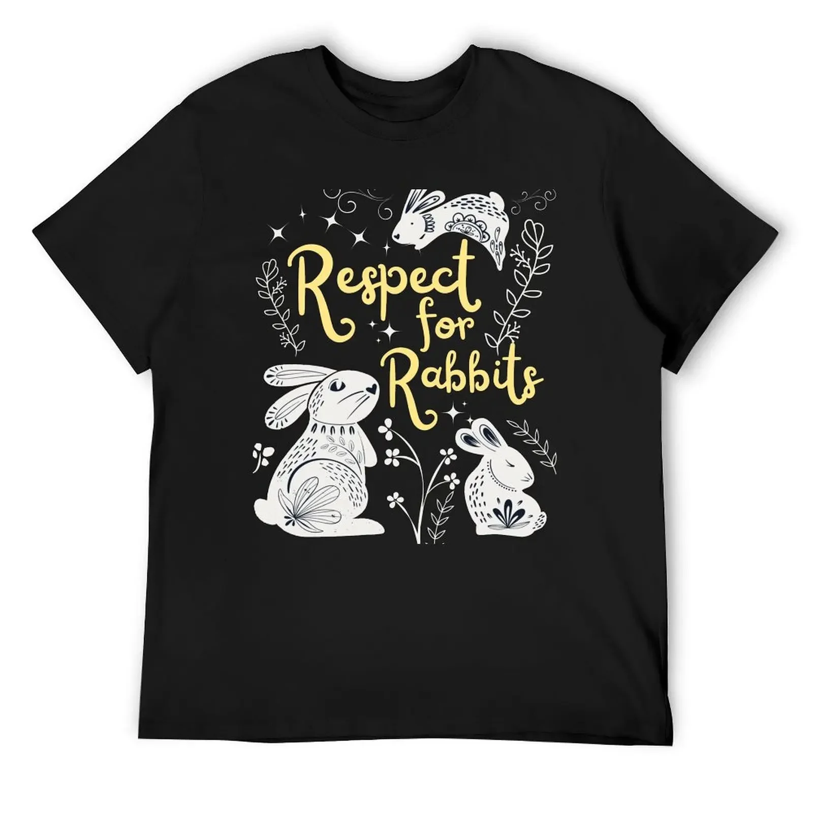 Bunny Rabbit RESPECT whimsical T-Shirt graphic tee shirt graphic t shirt vintage customs design your own Short sleeve tee men