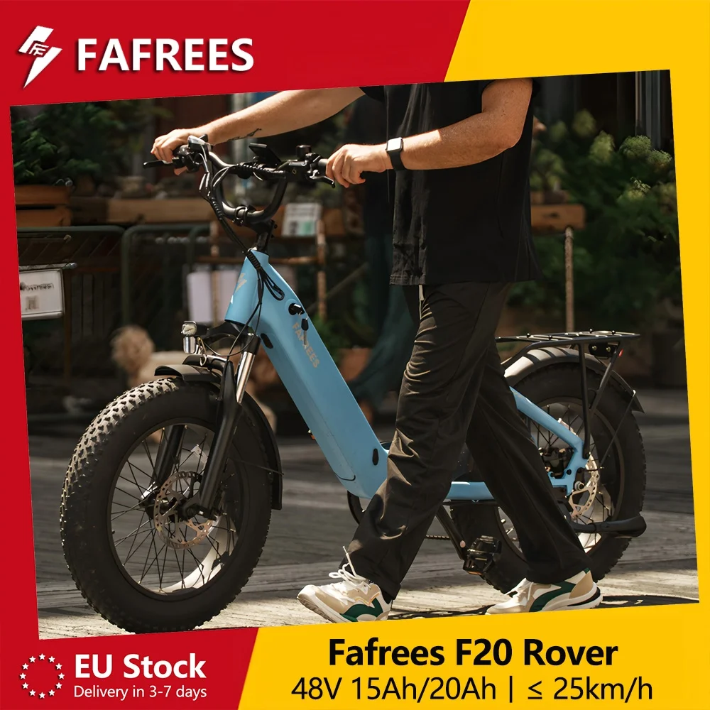 Fafrees F20 Rover 20 x 4,0 Zoll Mountainbike E-bike mit 48V 15Ah/20Ah Abnehmbarer Akku, 25km/h und 80-100km Reichweite, Hydraulische Scheibenbremsen