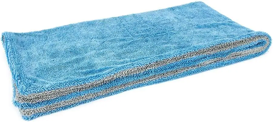 

Microfiber Vehicle-Drying Towel, Double-Twist Pile, Superior Absorbency for Car Truck SUV, One-Pass 20"x40", Blue/Gray