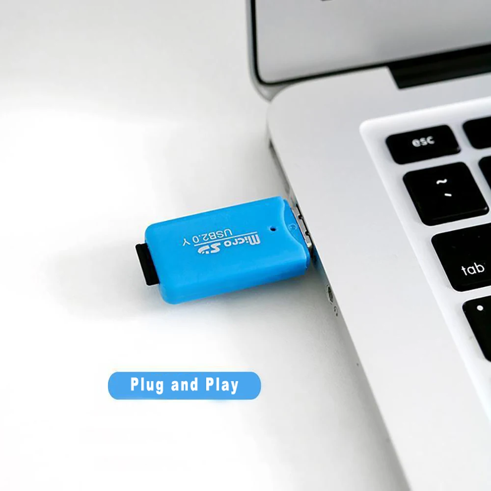 Czytnik kart pamięci USB 2.0 Interfejs Micro SD TF Flash Mini przenośny plastikowy adapter Wysokiej jakości do laptopa SH Mobile Converter