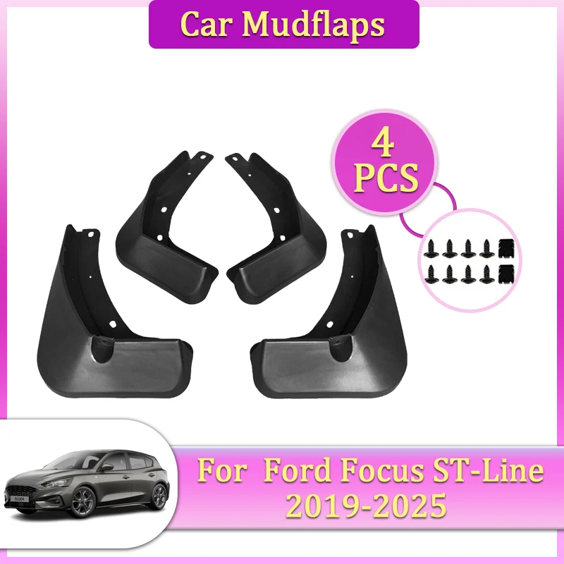 قطع غيار واقيات الطين للسيارة فورد فوكس MK4 ST Line C519 SA ST 2019 ~ 2025 سيارة Mudflap درابزين سيارة مضيئة غطاء حماية السيارات الطين اكسسوارات