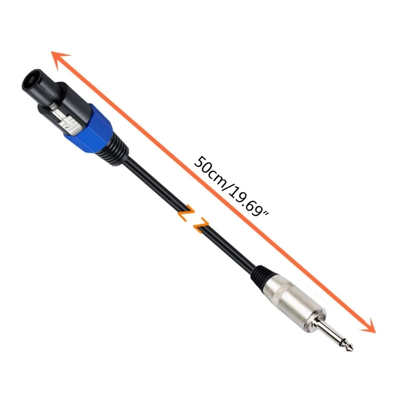 20CB 1/4インチ オス スピコン オス ケーブル アダプター 6.35mm TS オス プラグ スピコン オス コネクタ ステージ スピーカー パワーアンプ用