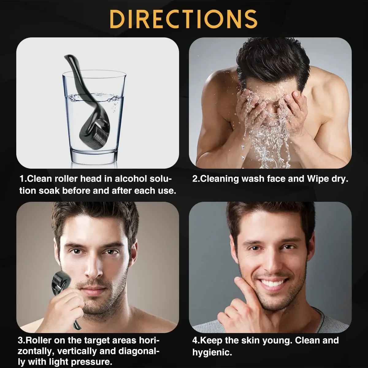 أسطوانة ديرما لنمو شعر الوجه والجسم، 540 إبر، أداة لف الوجه الصغيرة، لحية البشرة، 0.2 مم، 0.25 مم، 0.3 مم