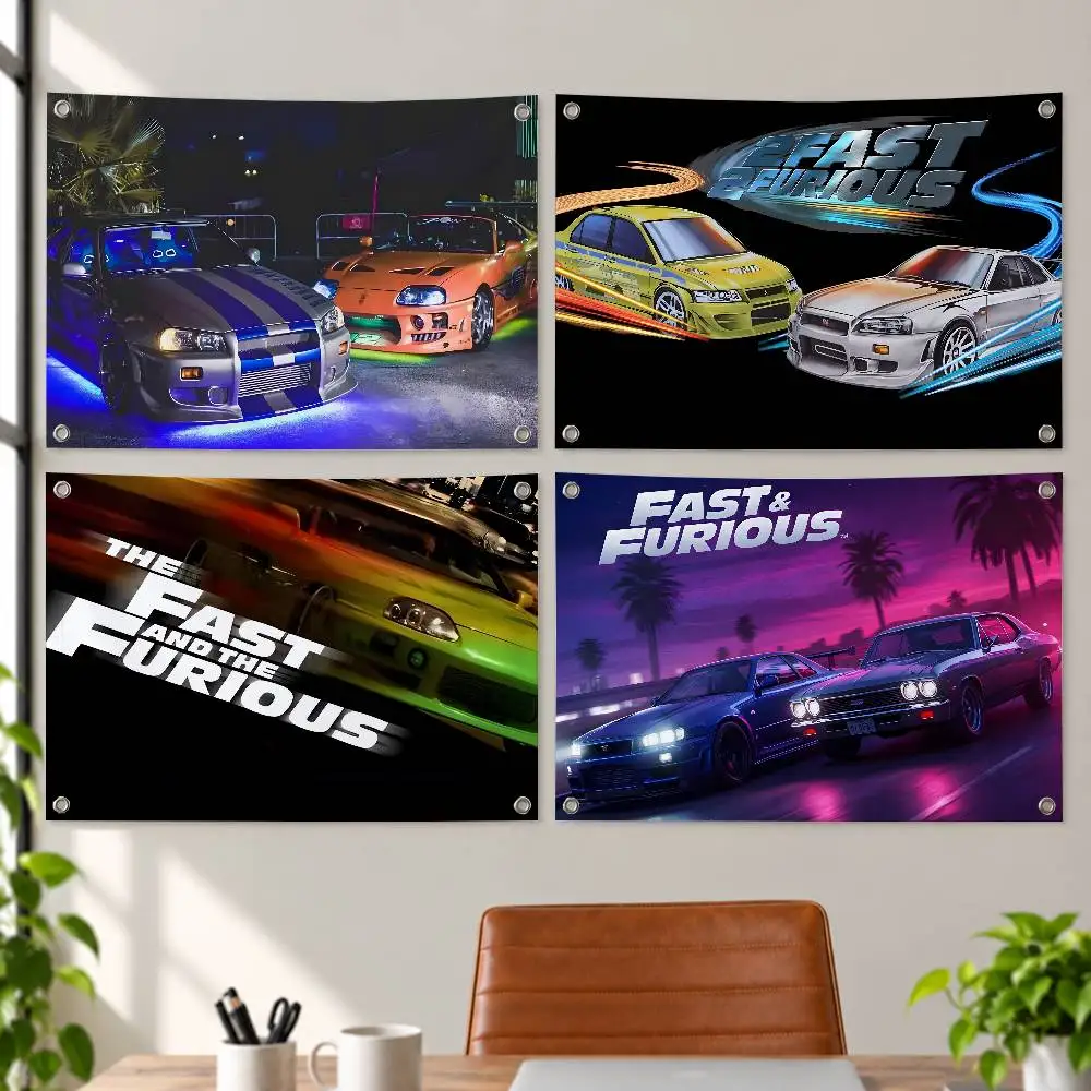 Movie Series Fast & Furious Aesthetic Wall Tapestry Flag Printed Wall Hanging Living Room Party Outdoor Decor