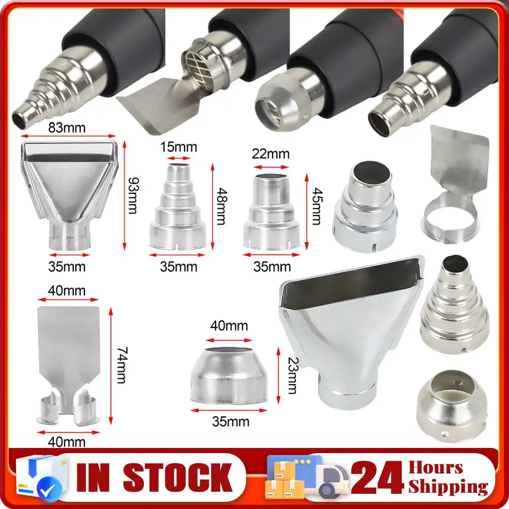

5 Pcs 35mm Stainless Steel Heat Resisting Nozzles Kit for Hot Air Gun, Fast Heating Gun Welding Nozzles for Solder Rework Statio