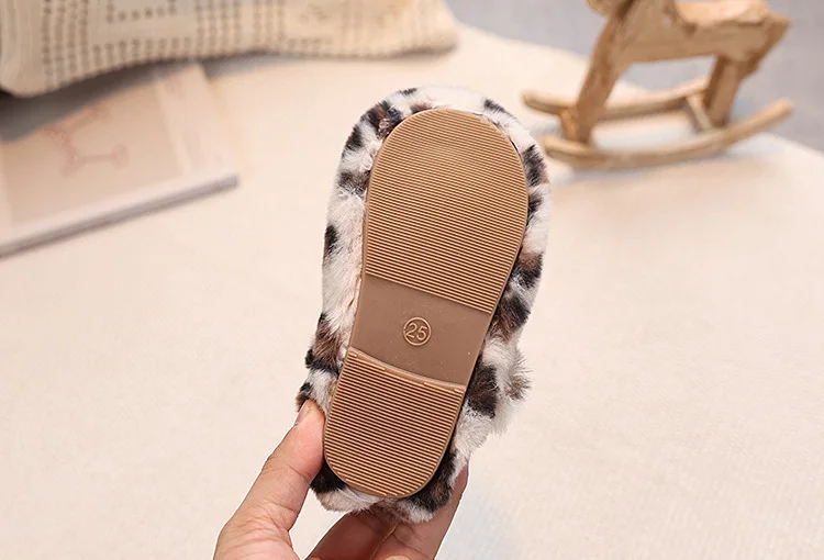 Kinder Warme Flache Freizeitschuhe 2027 Mode Herbst Winter Koreanische Leopardenmuster Plüschschuhe Plüsch Mädchen Baumwollschuhe – Detail 10