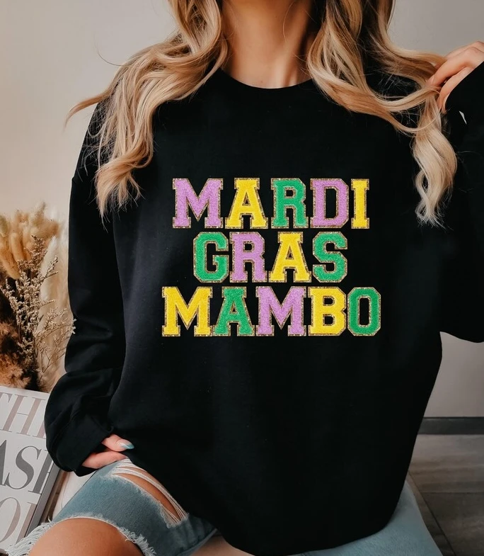 Mardi Gras Mambo Sweatshirt 100% cotton Mardi Gras Sweatshirt Mardi Gras Party Crewneck Sweater unisex Sweatshirt top